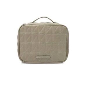 French Connection Poppy Box Quilt Markup Organizer Train Case in Stone.